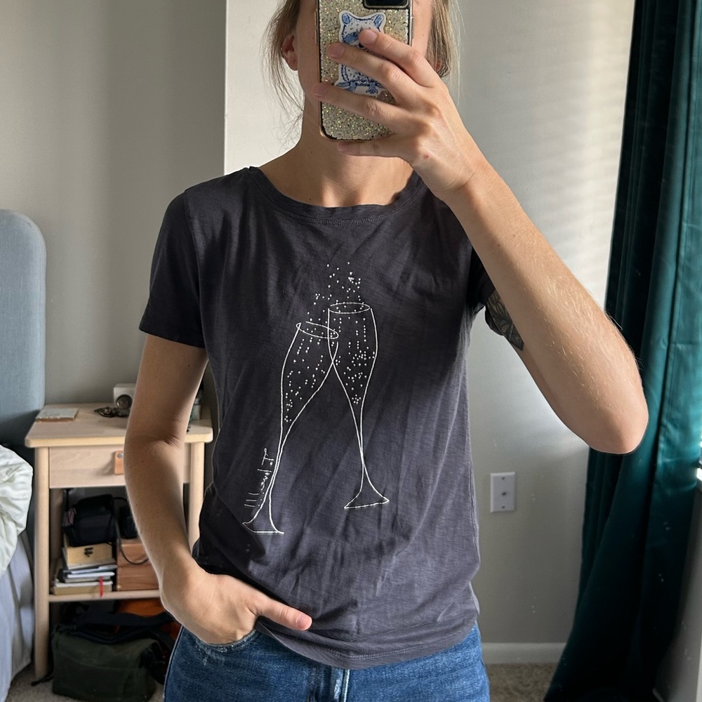 J. Crew Tee with Champagne Glasses